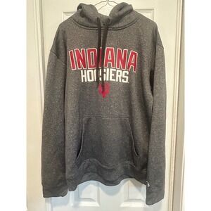 Champion Indiana Hoosiers Hoodie Mens Charcoal Gray IU Fleece Sweatshirt Medium